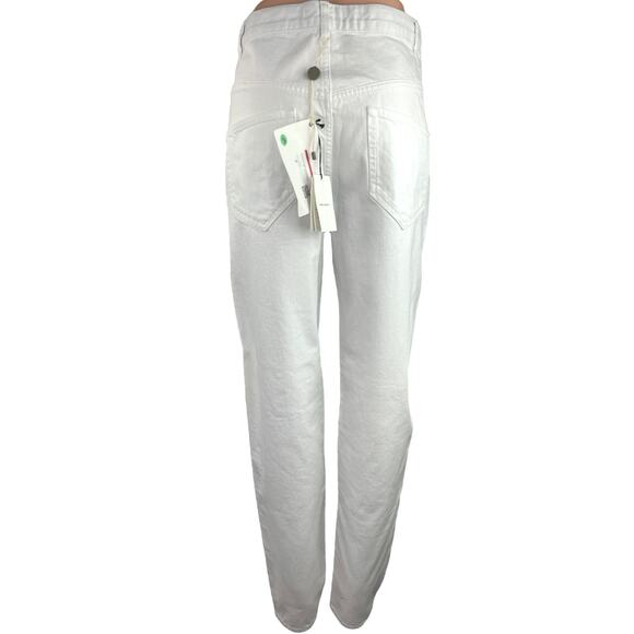 NEW Isabel Marant White High Rise Ankle Denim Straight Leg Trouser Jeans Size 10 - Picture 3 of 7